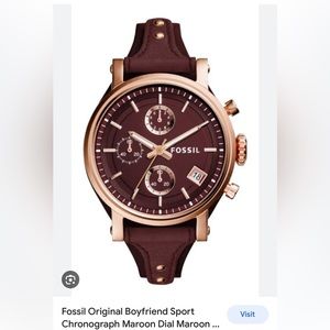 Maroon Fossil watch! Boyfriend Sport Chronograph